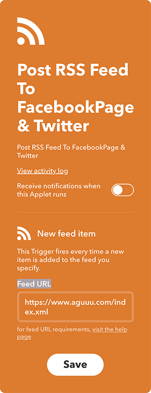 Post RSS Feed To FacebookPage & Twitter \- IFTTT